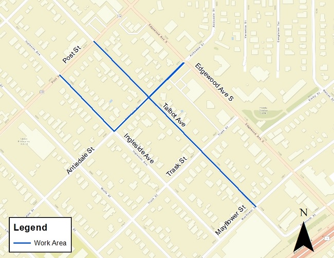Antisdale St Water Improvement Project Area Map
